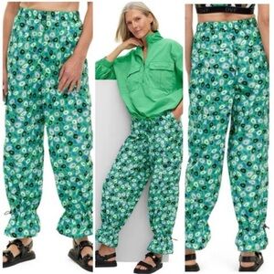NWT! Diane von Furstenberg Utility Jazz Dot Green Cargo Pants DVF by Target Sz S